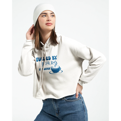 Women's Cropped Hoodie | Fueled by Jesus and Coffee