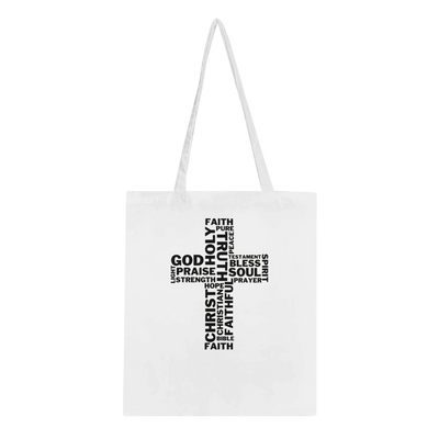 Carry Your Faith Everywhere: The Word Cloud Cross Tote
