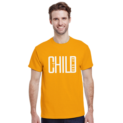 Child of God Inspirational T-Shirt with Cross – Heavyweight Cotton Tee