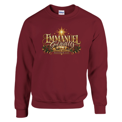 Emmanuel God With Us Christian Christmas Sweatshirt – Matthew 1:23