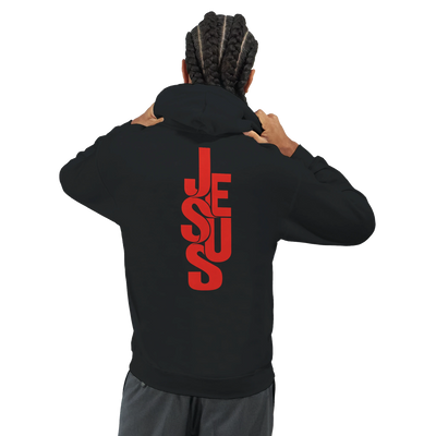 Jesus Christian Hoodie | Red Back Print
