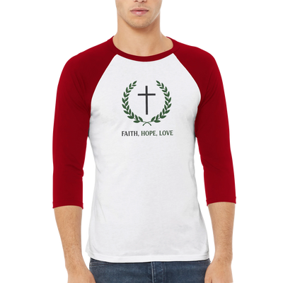 Faith Hope Love T-Shirt – Inspirational Design with Leaves & Cross
