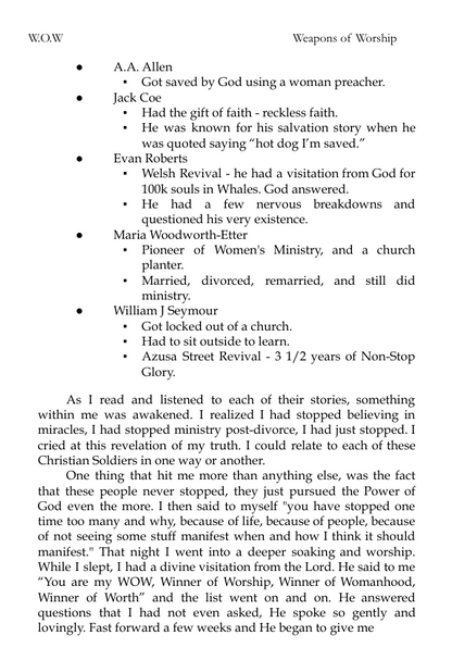 W.O.W. Weapons of Worship